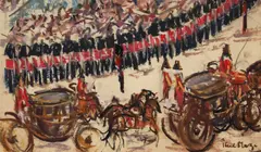 Paul Maze, The Coronation, 1953, oil pastel on paper
