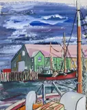 Julius Petrencs, Albert (American/Pittsburgh, 1913-1991), Provincetown Marina, 1940s, gouache and watercolor on paper, apparently