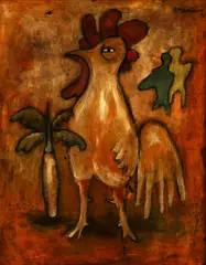 Gallo, (Rooster) by Mariano Rodríguez, 1976, oil on card mounted on canvasboard, offered Dec 2023
