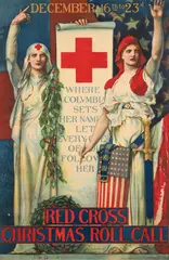 Edwin Blashfield, Red Cross Christmas Roll Call, 1918, lithograph in colors on paper