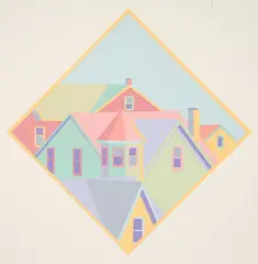 Rooftops by John Civitello, 1977, screenprint on heavy wove paper, offered Nov 2023