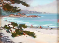 Mark Farina, Carmel Beach and 10th Avenue, 2005, oil on canvasboard