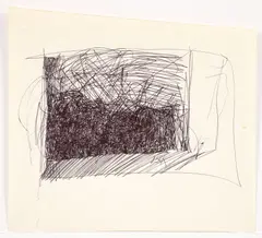 Undefined Screen by Lois Kaufman, pen and ink drawing, offered Nov 2023