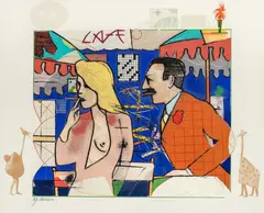 Richard Merkin, How To Put On An Amateur Circus, lithograph printed in colors