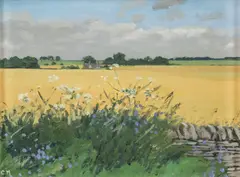 Christopher Miers, Wheatfields Gloucestershire, circa 1993, oil on board