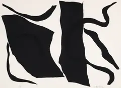 Ray Parker, Untitled Abstract in Black, 1980, original, screenprint on wove paper, pencil