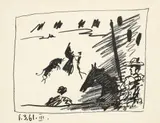 after Pablo Picasso, Jeu de la Cape, ('Pass with the Cape'), 1961, lithograph
