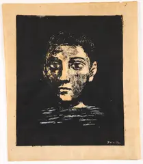 Untitled by Color, lithograph after pablo picasso head of young boy, offered Nov 2023