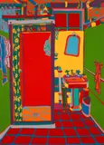 Clayton Pond, The Shower in My Studio On Broome Street, serigraph printed in colors