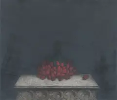 Tomoe Yokoi, Strawberries, circa 1985, color mezzotint on BFK Rives paper, 11 3/4 x 13 5/8 inches, pencil