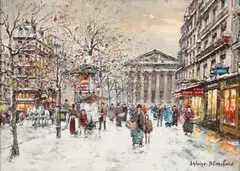 Antoine Blanchard, Paris Rue Trouchet, oil on canvas