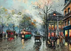 Antoine Blanchard, Quai des Gesvres, oil on canvas
