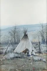 Michael Coleman, Teepee, watercolor and gouache