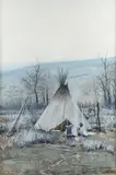 Michael Coleman, Teepee, watercolor and gouache