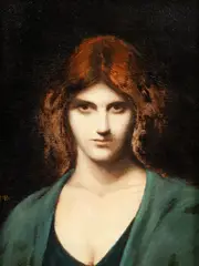 Jean-Jacques Henner, Quarter Length Portrait of Red Haired Woman, late 19th or, oil on canvas