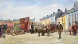 Marshall C. Hutson, Open Air Market, Ireland, oil on masonite