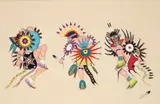 Al Momaday, (American/Kiowa Indian, 1913-1981), Three Dancers, 1947, tempera and ink on heavy cream colored paper