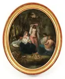 Les Orientales by Adolphe Joseph Thomas Monticelli, oil on canvas, since laid down on board, offered Sep 2023