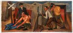 Builders by Frank Dininno, 1944, oil on poster board, offered Sep 2023