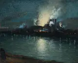 Aaron Harry Gorson, Nocturne Steelmaking Scene on the Monongahela River, undated