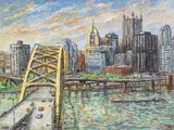 Robert Qualters, (American/Western PA, born 1934), Downtown Pittsburgh