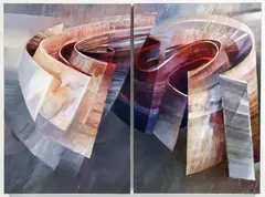 Untitled Diptych by Rochelle Blumenfeld, 1996, acrylic on canvas, offered Sep 2023