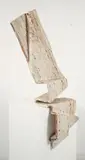 Henry Bursztynowicz, Cascade-Seated Overhanging (Folded Slab Number 29), circa 1980, polished and, carved travertine marble