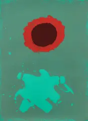 Adolph Gottlieb, Chrome Green, 1972, media:, Serigraph printed in colors on wove paper, Dimensions:
