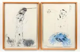 Michael Hafftka, Title: Male and Female Figures Showering, 1983, Medium:, ink, ink wash, gouache, and mixed media on paper, Dimensions: