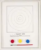 Jasper Johns, Target-from Technics and Creativity: Gemini G.E.L., 1971, published by the Museum of Modern Art, complete with Target offset, lithograph multiple by Jasper Johns, paperback catalog, 3 paint pads, paint brus