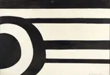 Cecelia Lieberman, Robbins (American/Western PA, 1914-1988), Untitled Abstract, Target in Black and White, c.1970, oil on canvas