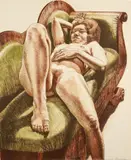Philip Pearlstein, Reclining Nude on Green Couch, 1971, Published Landfall Press, Inc