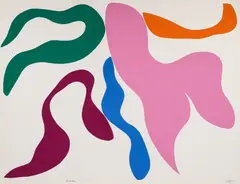 Ray Parker, Untitled Color Field Abstract, 1980, original color, screenprint on heavy wove paper, pencil