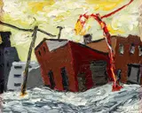 Arnold Sharrad, Red Hook (Brooklyn), 2001, oil and heavy impasto on artist's board
