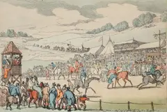 Thomas Rowlandson, Preparing to Start, 1811, hand colored, etching (coloring possibly later)