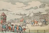 Thomas Rowlandson, Preparing to Start, 1811, hand colored