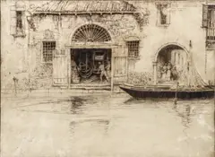 J. Andre Smith, The Little Foundry, Venice, 1913, etching on Japon paper