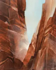 Untitled Canyon by Rochelle Blumenfeld, 1982, acrylic on canvas, offered Aug 2023