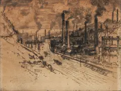 Joseph Pennell, Bradford, etching on paper, early 20th century