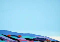 Joseph Grippi, Blue Rain Landscape, 1982, screenprint on heavy wove paper, pencil