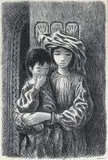 Fletcher Martin, Arab Children, 1949, lithograph