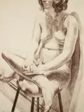 Philip Pearlstein, Girl on Stool, 1971, (Field #22)