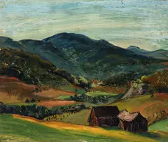 Marion Huse, Pownal Valley, oil on canvas board, early 20th century