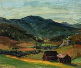 Marion Huse, Pownal Valley, oil on canvas board, early 20th century