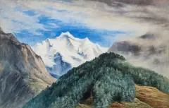 Mountain Peaks by Elijah Walton, watercolor and gouache on paper, late 19th century, apparently, offered Jun 2023