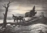 A Drink of Water, 1937 (Fath #15) by Thomas Hart Benton, lithograph, offered Jun 2023