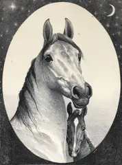 George Ford Morris, The Listening Mare of the Anazeh, 1950, lithograph