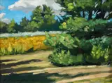 Ron Donoughe, Field of Flowers, 2002, oil on board