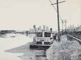 Charles Pitcher, (American/Western PA, 1927-2009), Three Rivers, 1984, pen and ink on paper