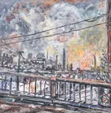 Robert Qualters, (American/Western PA, born 1934), Winter Hazelwood